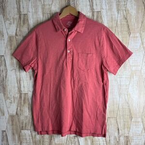 J Crew Garment Dyed Knit Goods Short Sleeve Polo Shirt Mens M